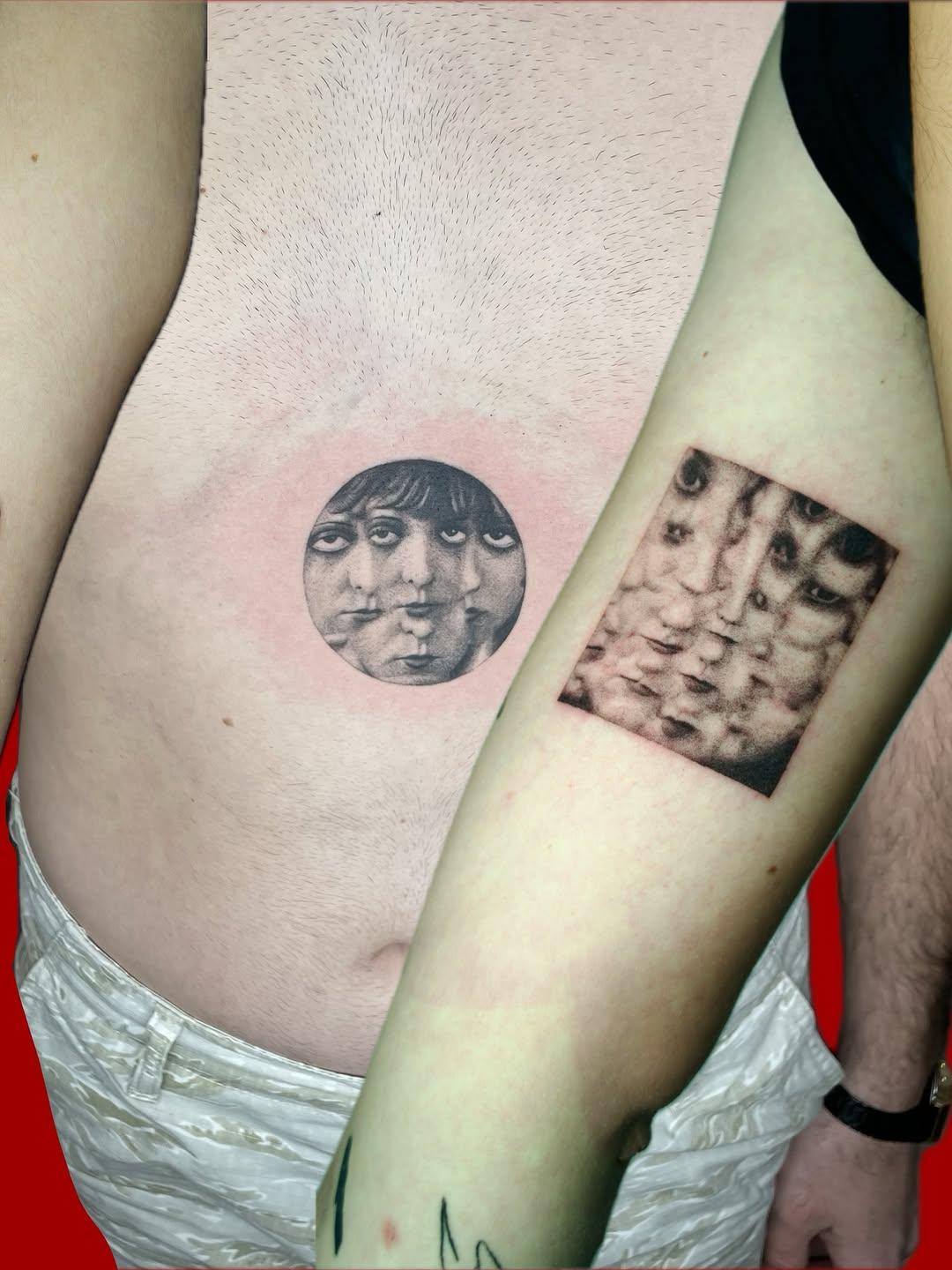 Tatouage portraits réalistes avec lettrage — chan69x