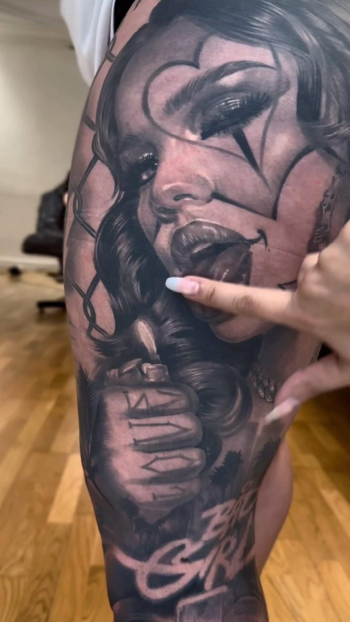 Tatouage Sleeve collaboration portraits — poly_tattoo