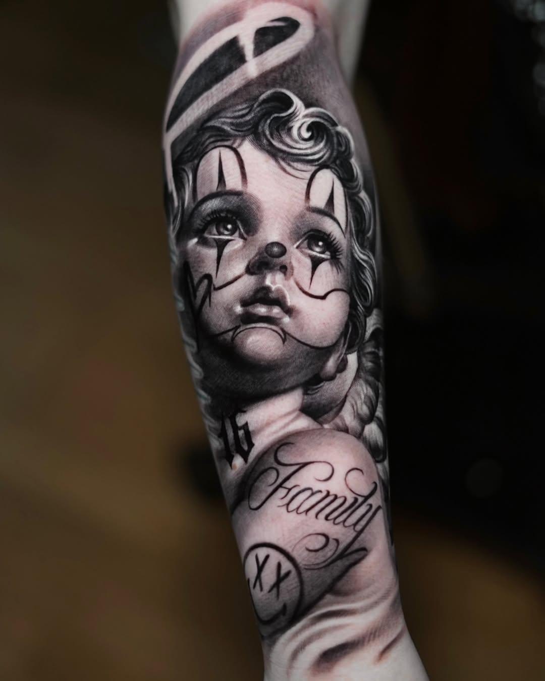 Tatouage Family anges et portraits — poly_tattoo