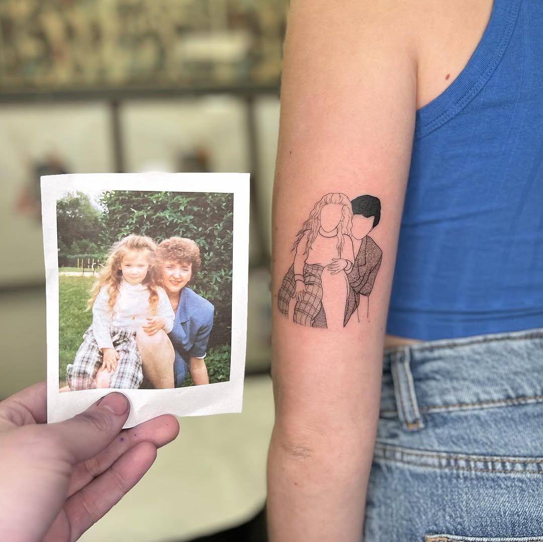 Tatouage Portrait maman-fille — 1096ttt