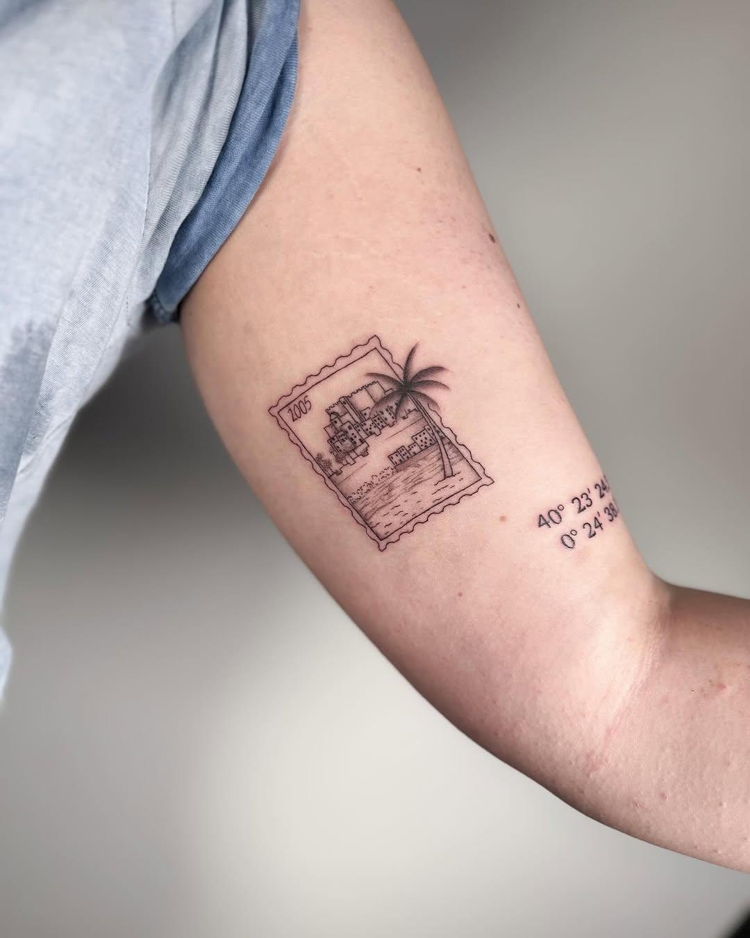 Tatouage Postcard palmier — noya_ttt