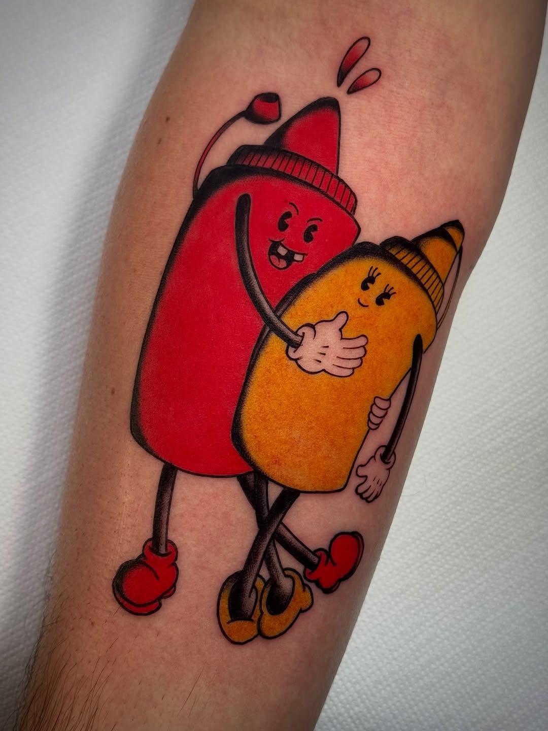 Tatouage Couple tomate moutarde couleur — arthur_poncelin