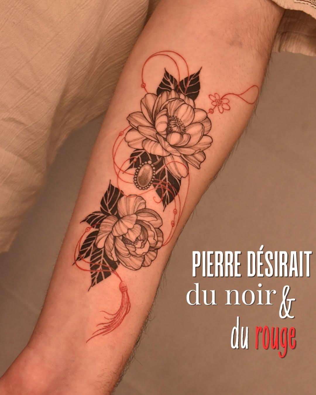 Tatouage couleur aquarelle — rose__epineuse