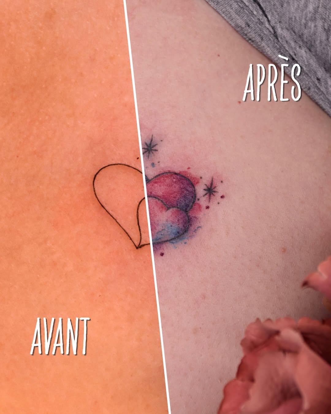 Petits cœurs colorés (avant/après) — rose__epineuse
