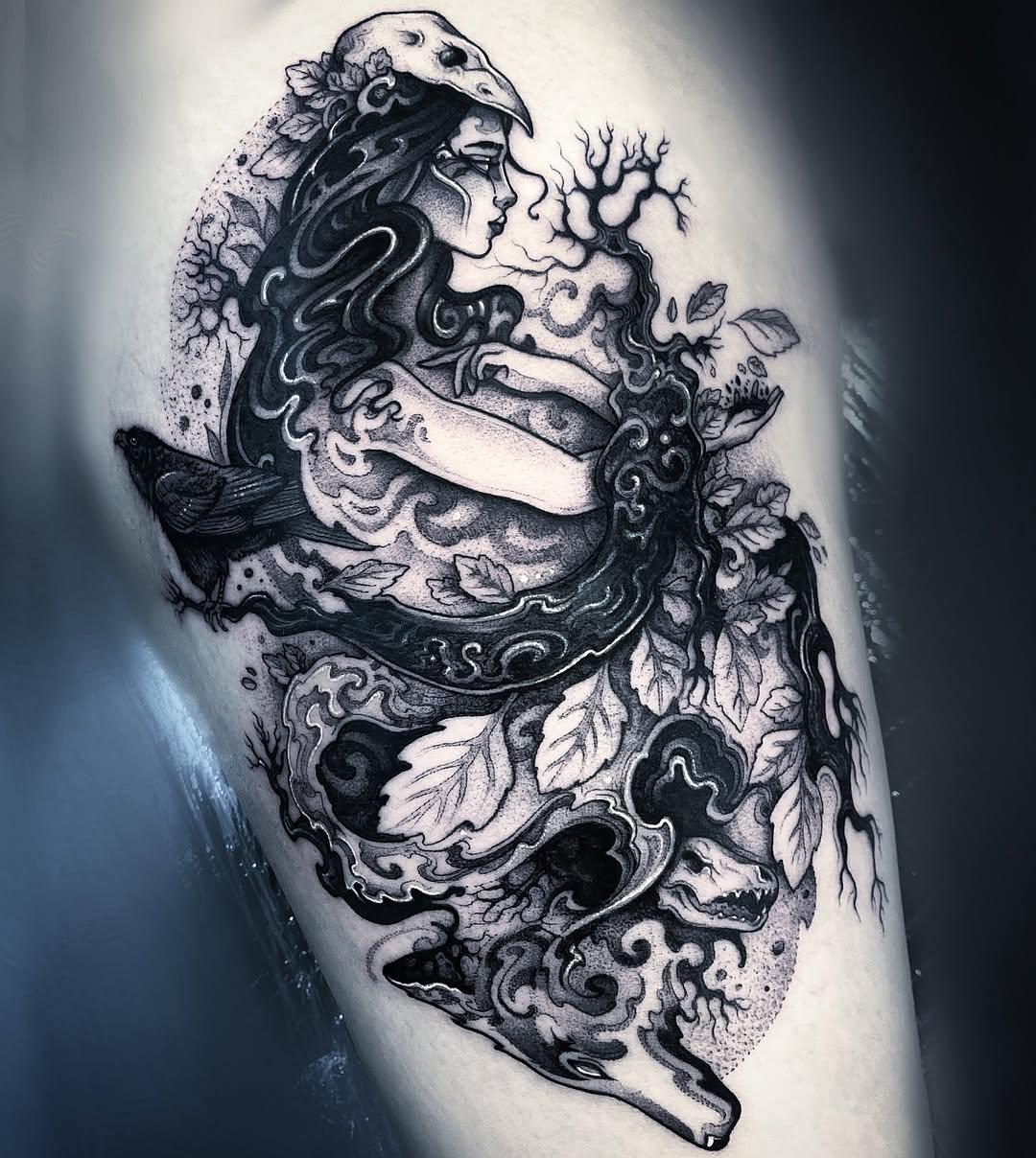 Tatouage Femme Deaf Heaven album — mi_li3_art