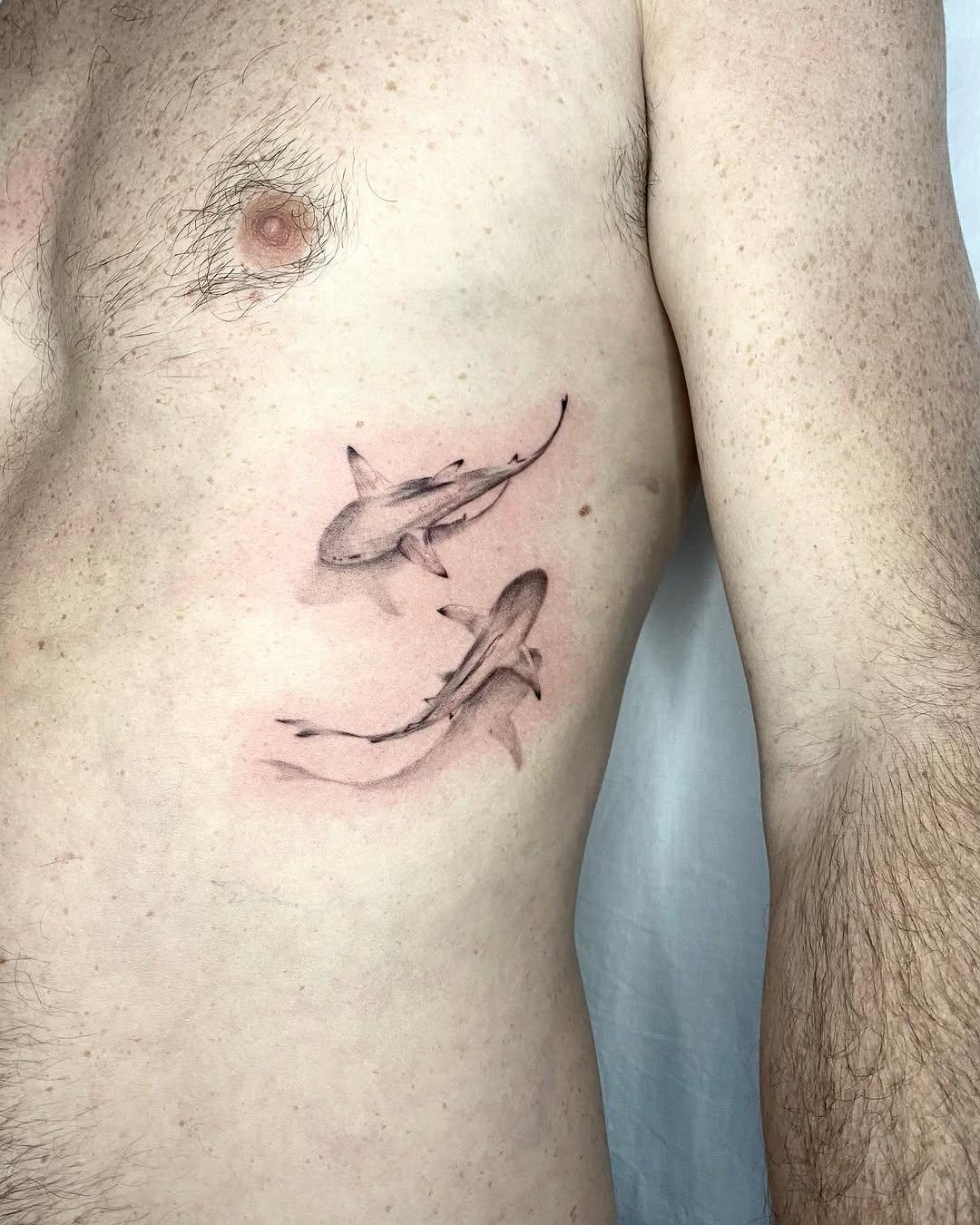 Requins semi-réalisme — veexytattooer