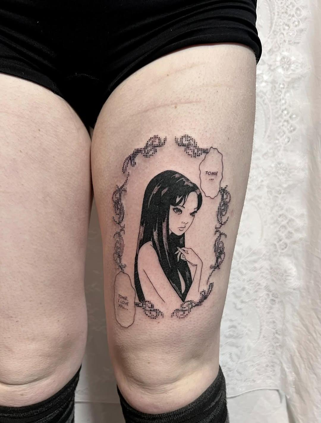 Tomie (anime) avec cadre sigilism dot — veexytattooer