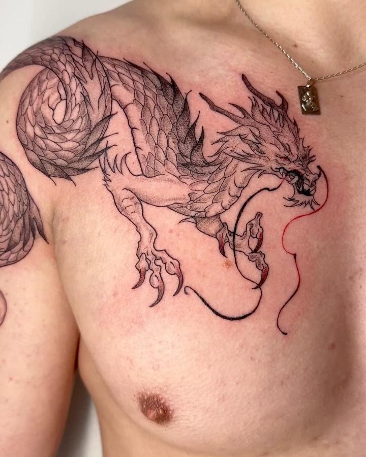 Tatouage Dragon détaillé — enorazmokettt