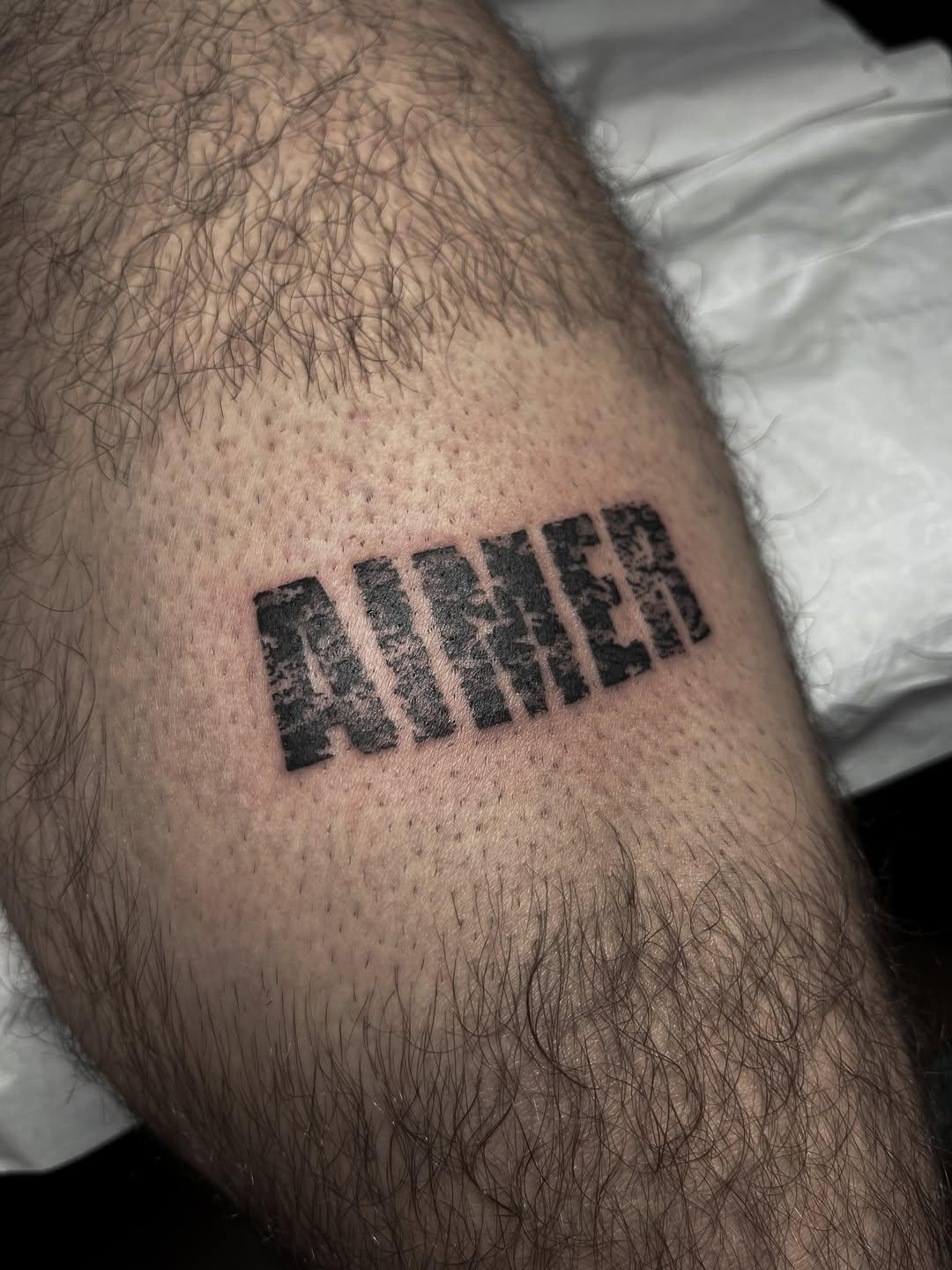 Tatouage Texte AMHER — artchi_tt