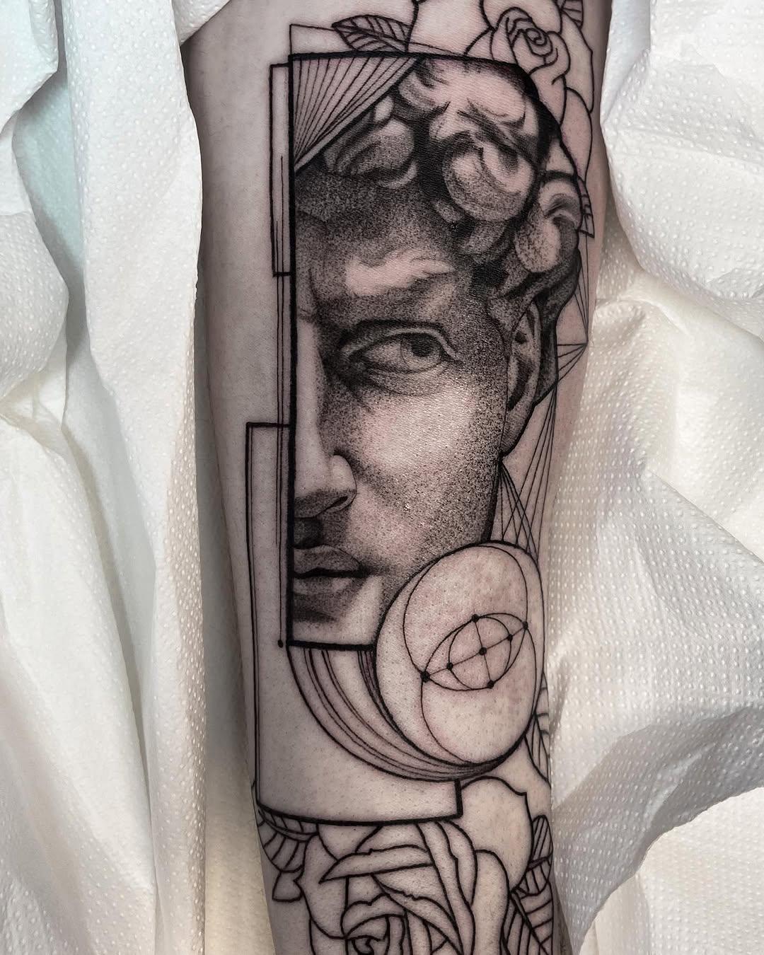 Tatouage David Michel-Ange bras — anne_bonny__ink