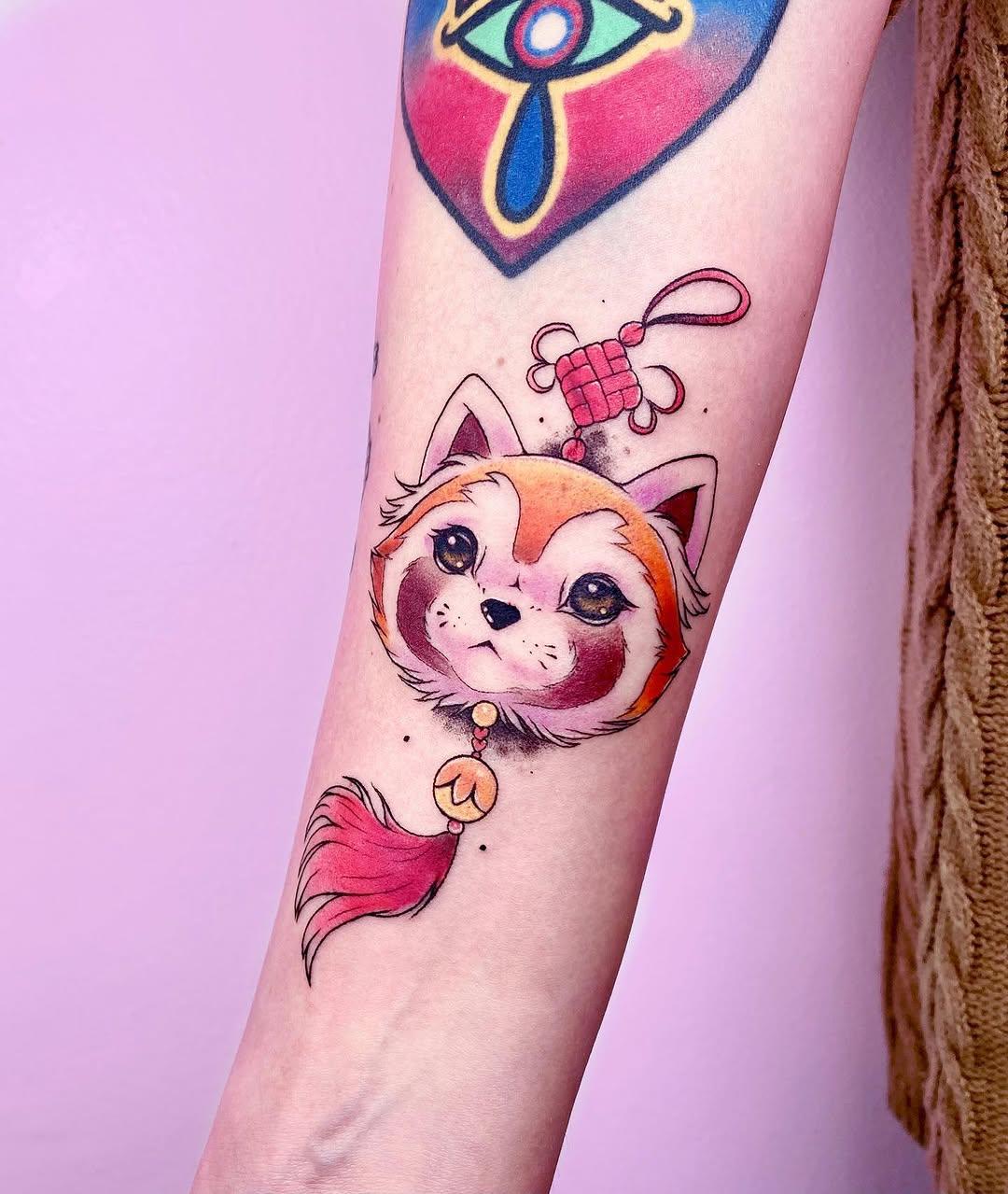 Tatouage Pabu (légende de Korra) avec amulette porte-bonheur — good.haidy