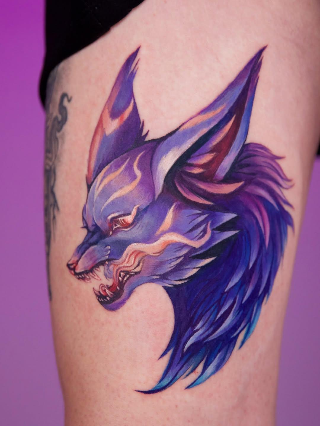 Tatouage Kitsune sombre — good.haidy