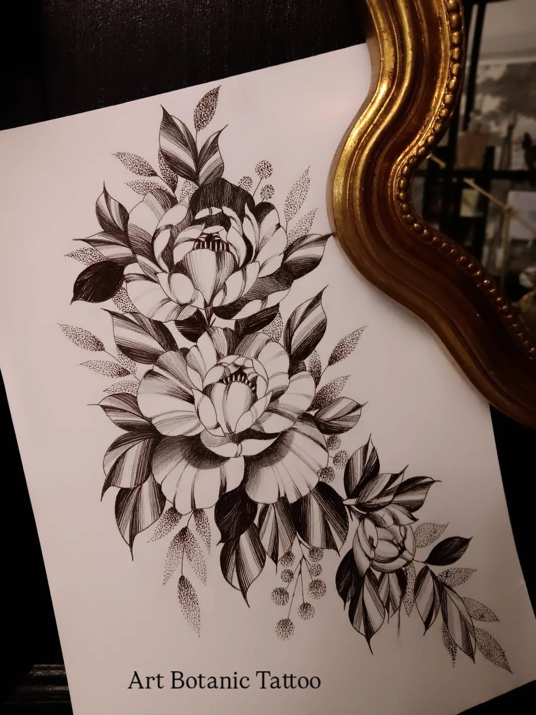 Tatouage Pivoine — artbotanictattoo