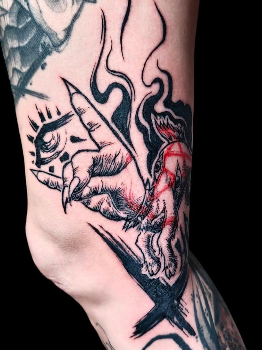 Tatouage chèvre metal colorée — sylvain_lacogne.ttt