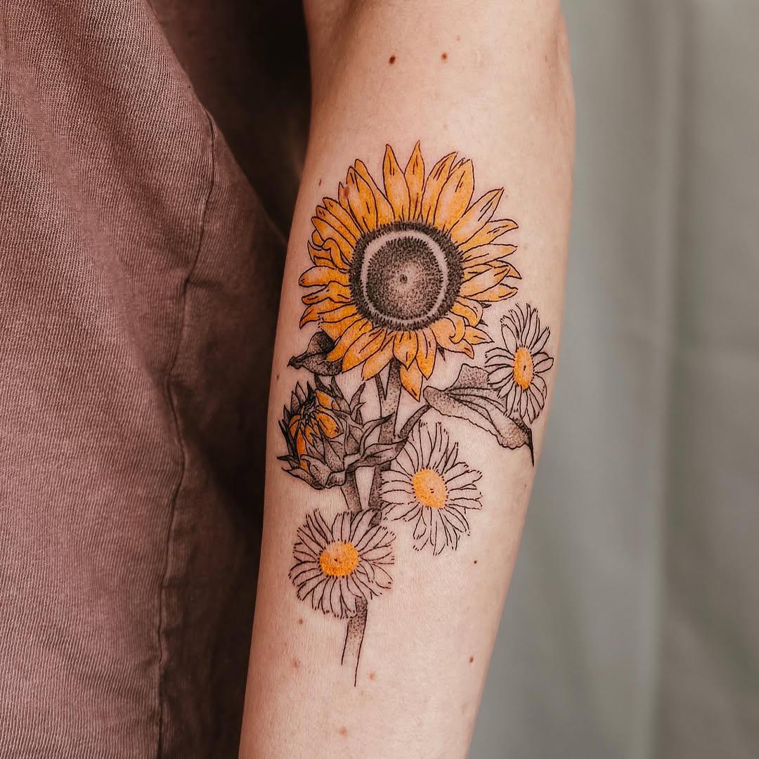 Tatouage Bouquet de mariage bras — poupeerustre.tattoo