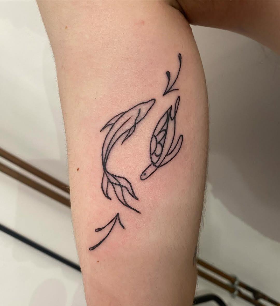 Tatouage Feuilles stylisées — atomik_rennes