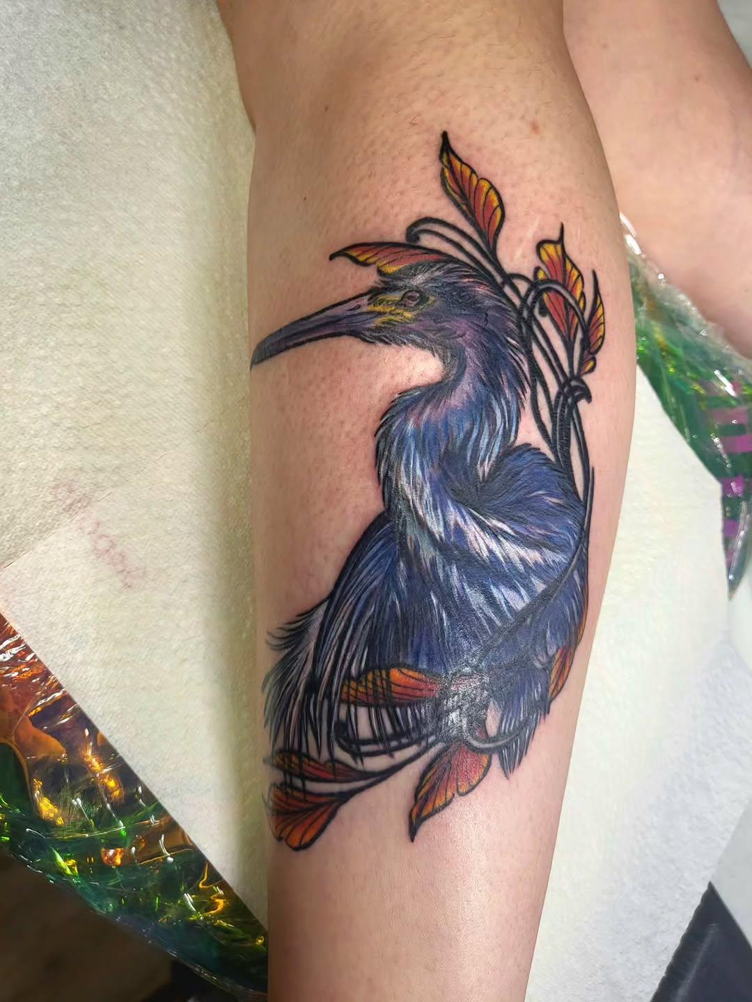 Tatouage Héron — leich.tattoo