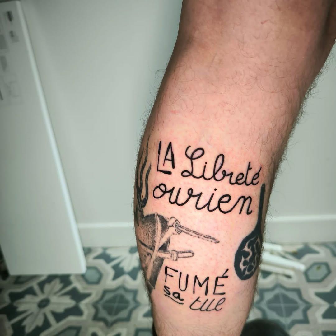 Tatouage Lettrage - La liberté ourien — yannonyme
