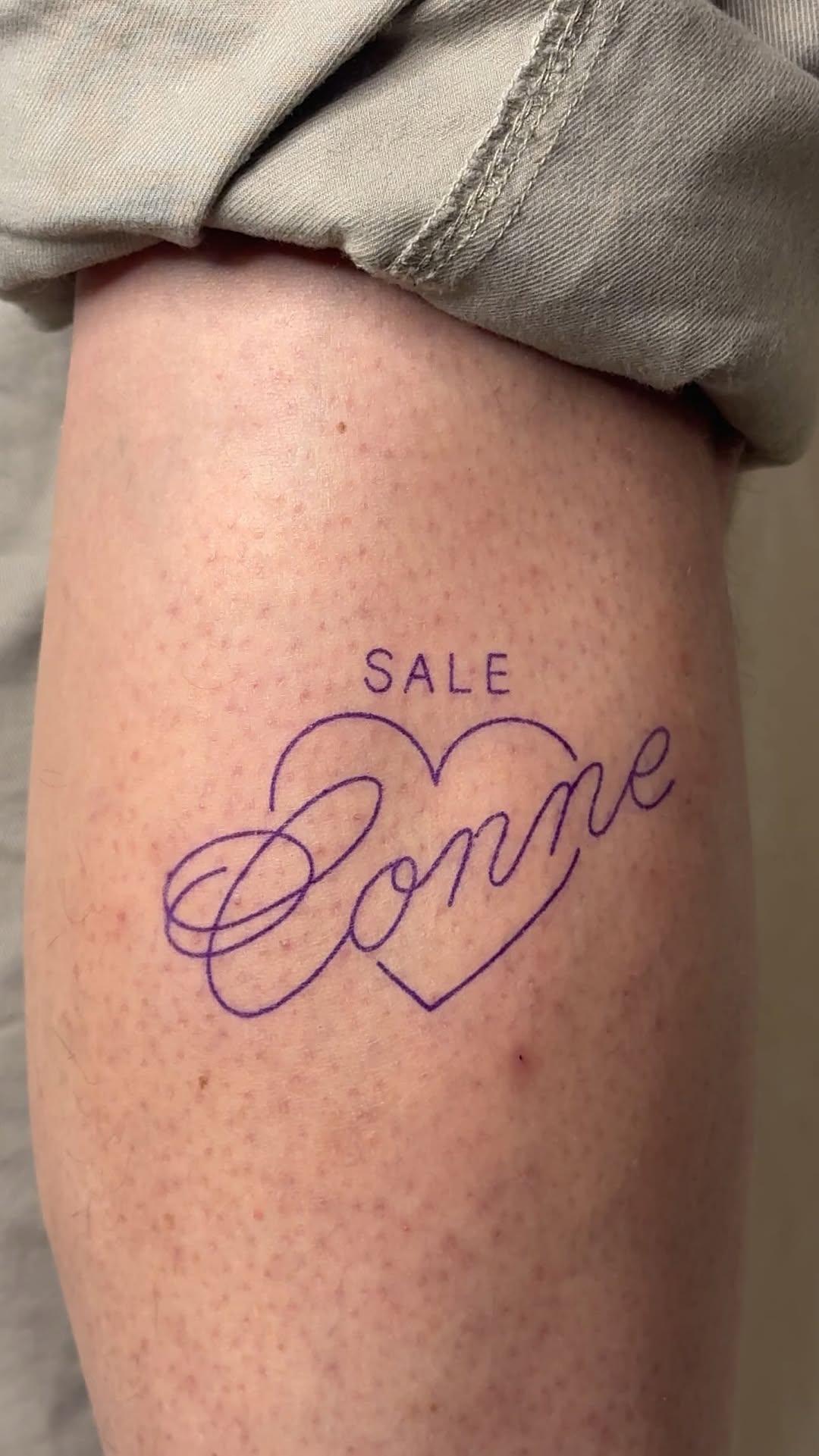 Tatouage Sale Conne coeur — jeanandre