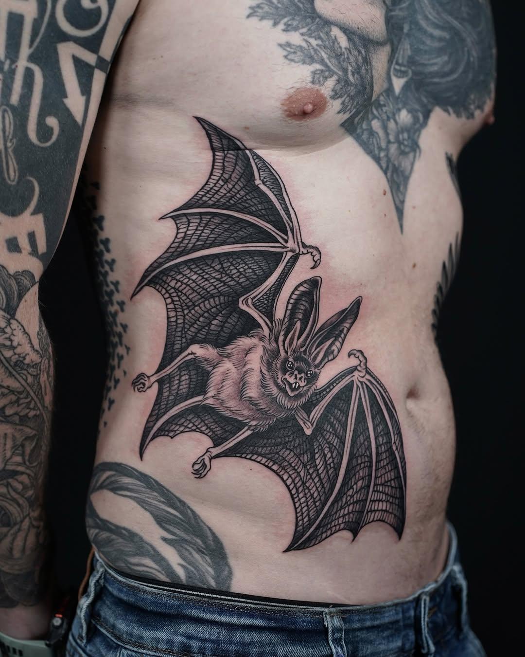 Tatouage Chauve-souris et chardonnerets — mauddardeau