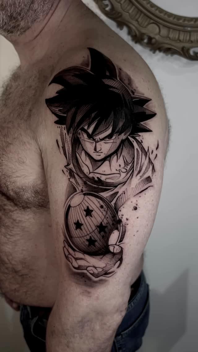 Sangoku (DBZ) dark sketch — ezekiel_tattoo