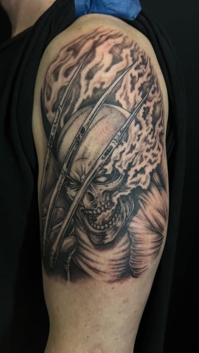 Tatouage personnage de comic book — jaybaxterart