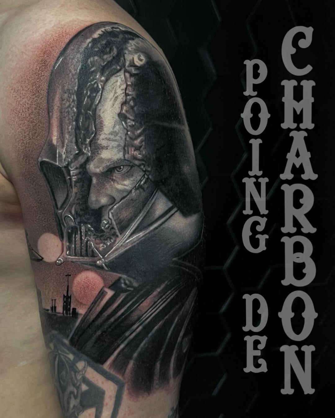 Tatouage Kylo Ren blackwork — marc.winchestertattooshop