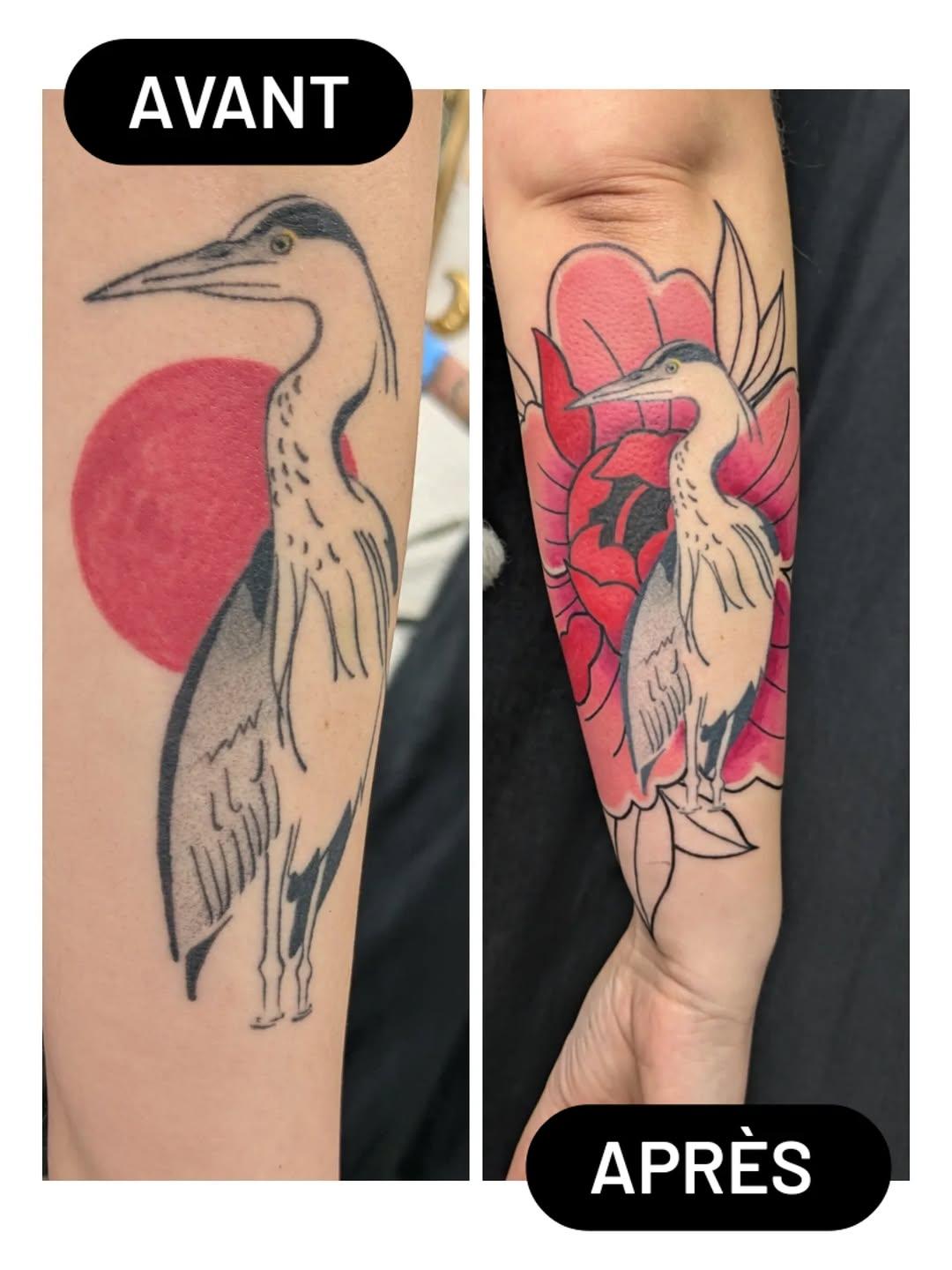 Héron fine line retravaillé — lup_ink.ttt