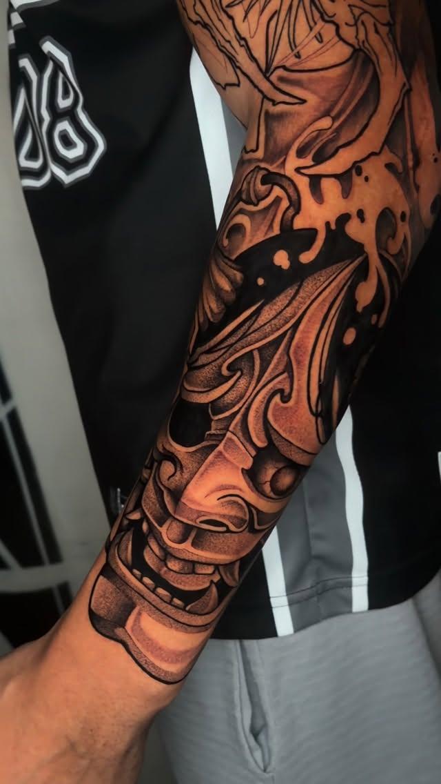 Tatouage hannya néo-japonais dark — zeven_ink