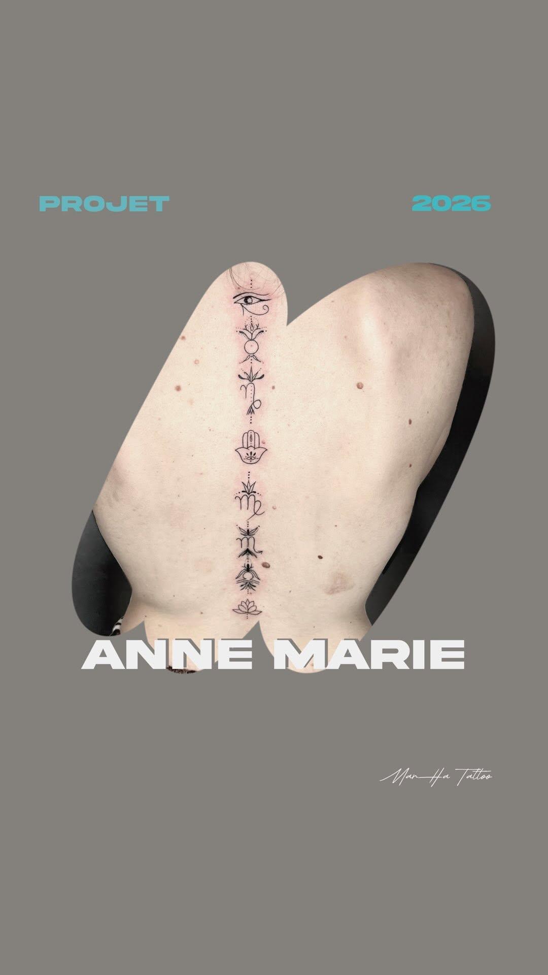 Tatouage unalome ornemental fine line sur la colonne — marha.ttt