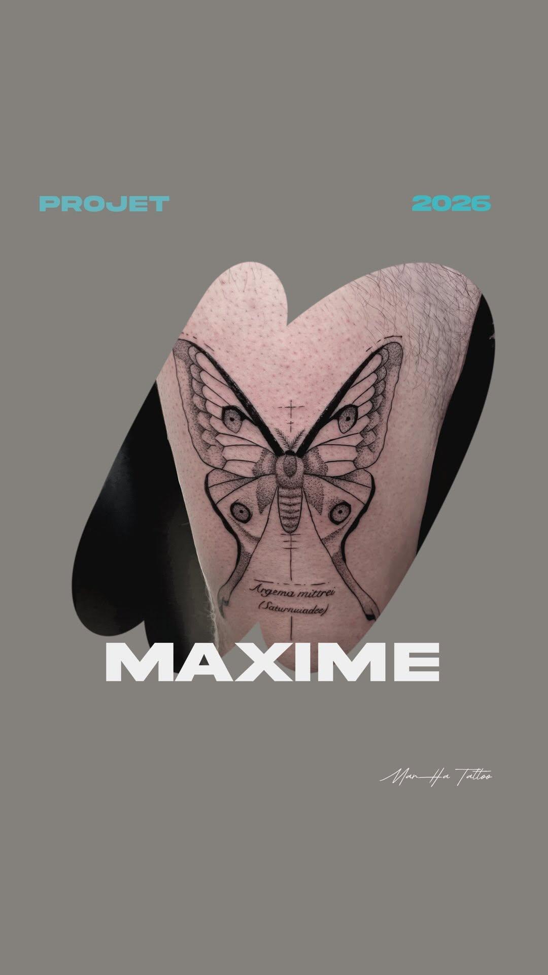 Tatouage papillon Argema mittrei fine line — marha.ttt