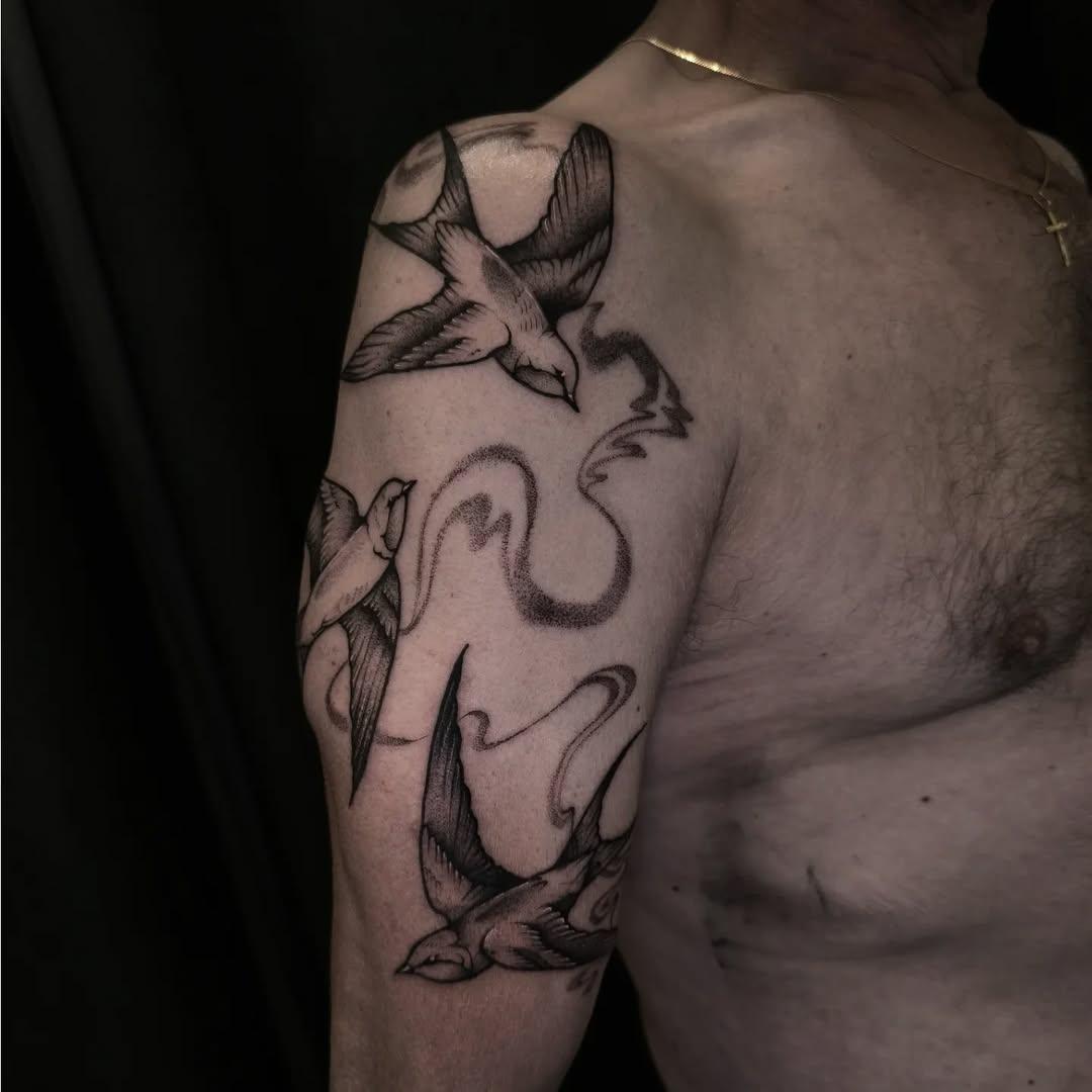 Hirondelles blackwork — hakimxstuch