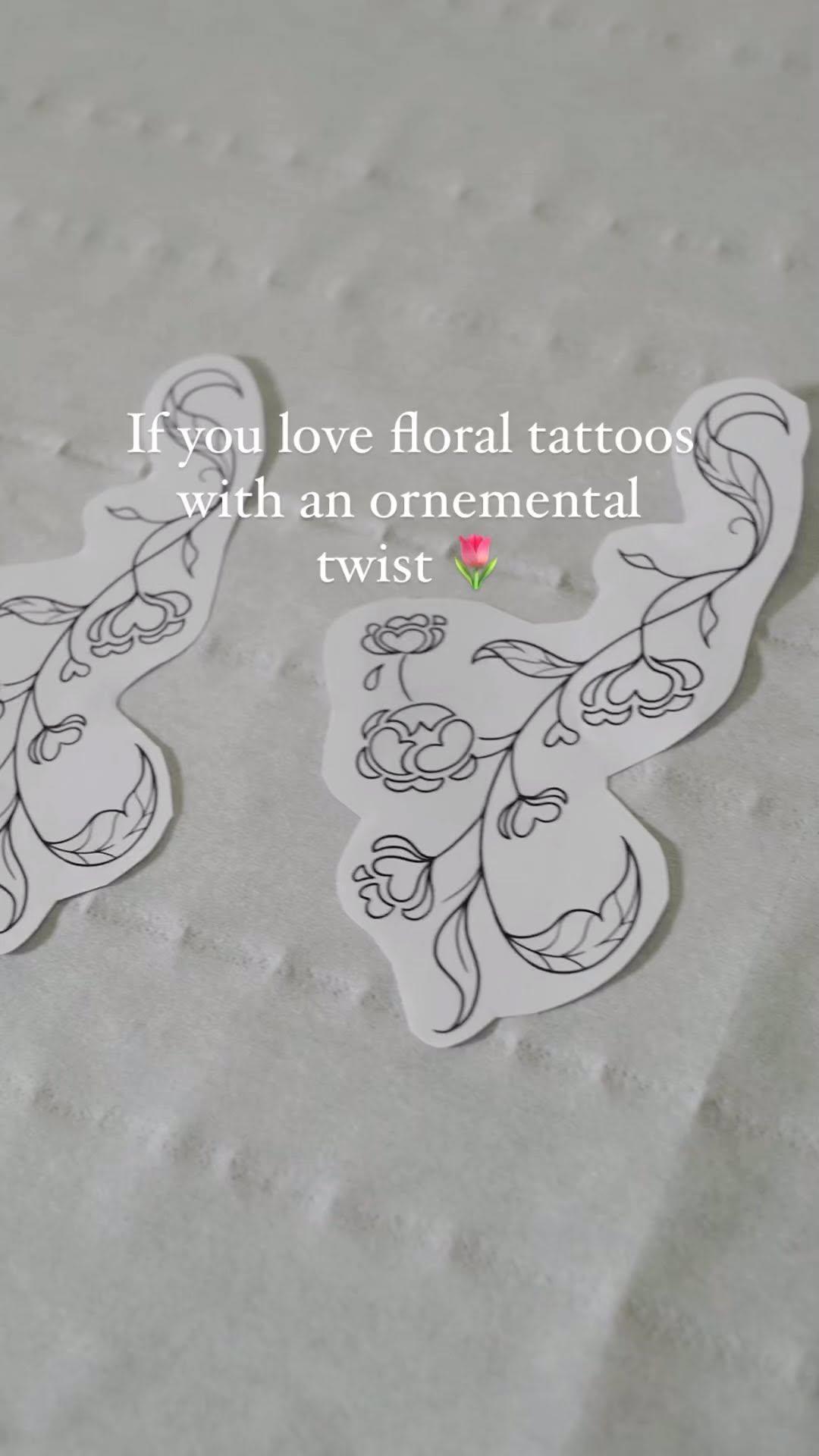 Fleurs noires handpoke — bebe.rattt
