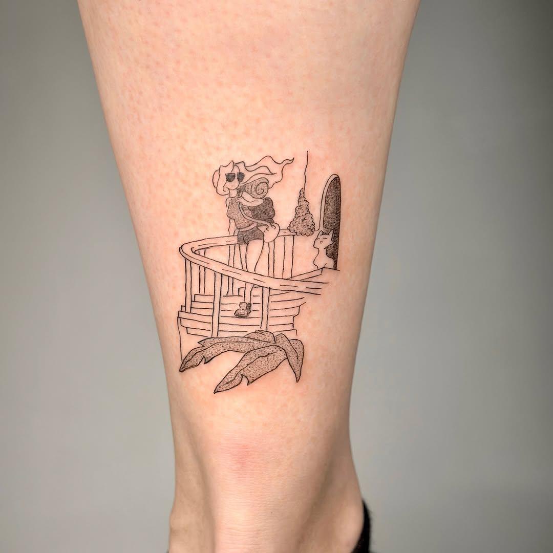 Tatouage illustratif Lou voyage — douce_enfance_tattoo