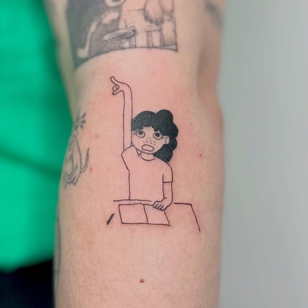 Tatouage illustratif la série Samuel — douce_enfance_tattoo