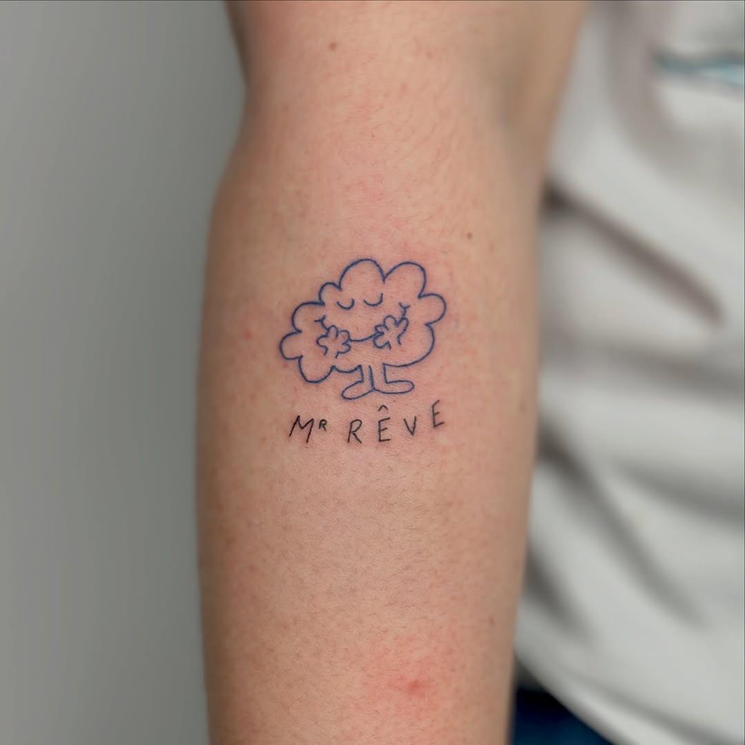 Tatouage illustratif Monsieur Rêve couleur — douce_enfance_tattoo
