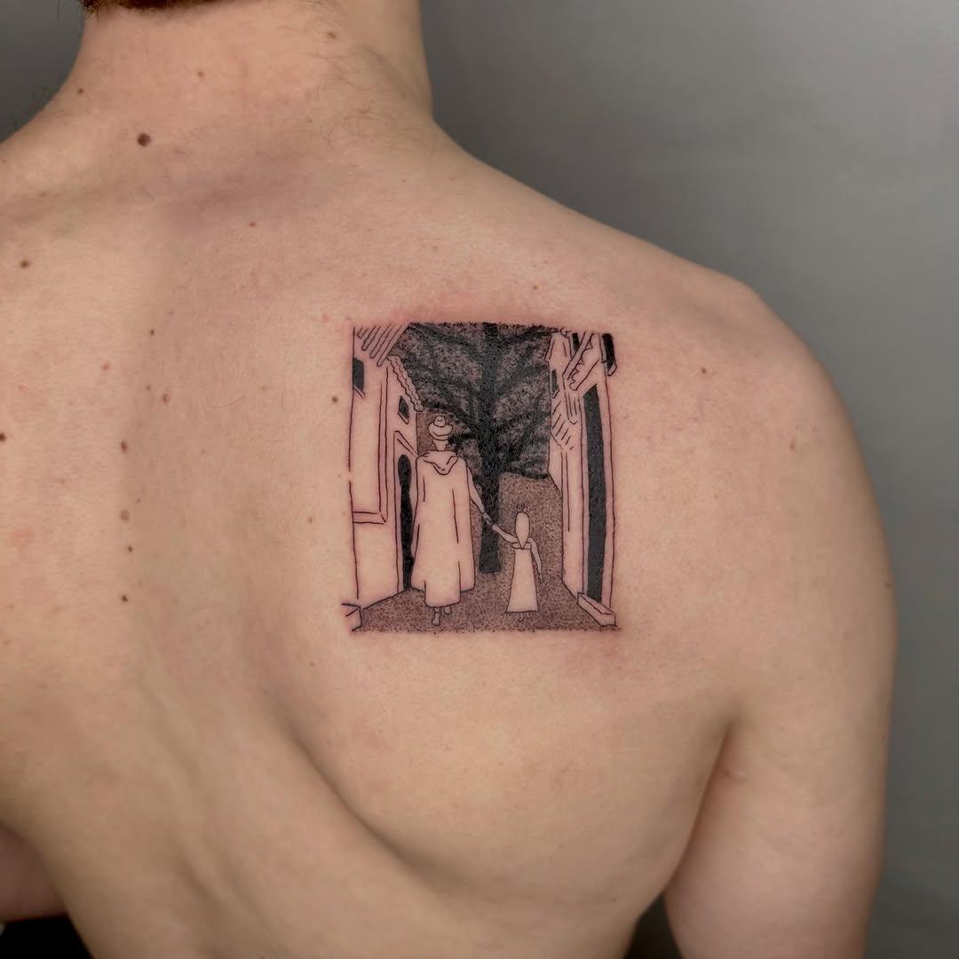 Tatouage illustratif Azur et la princesse — douce_enfance_tattoo