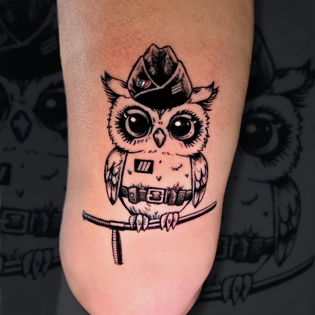 Tatouage hibou — tonieblesk