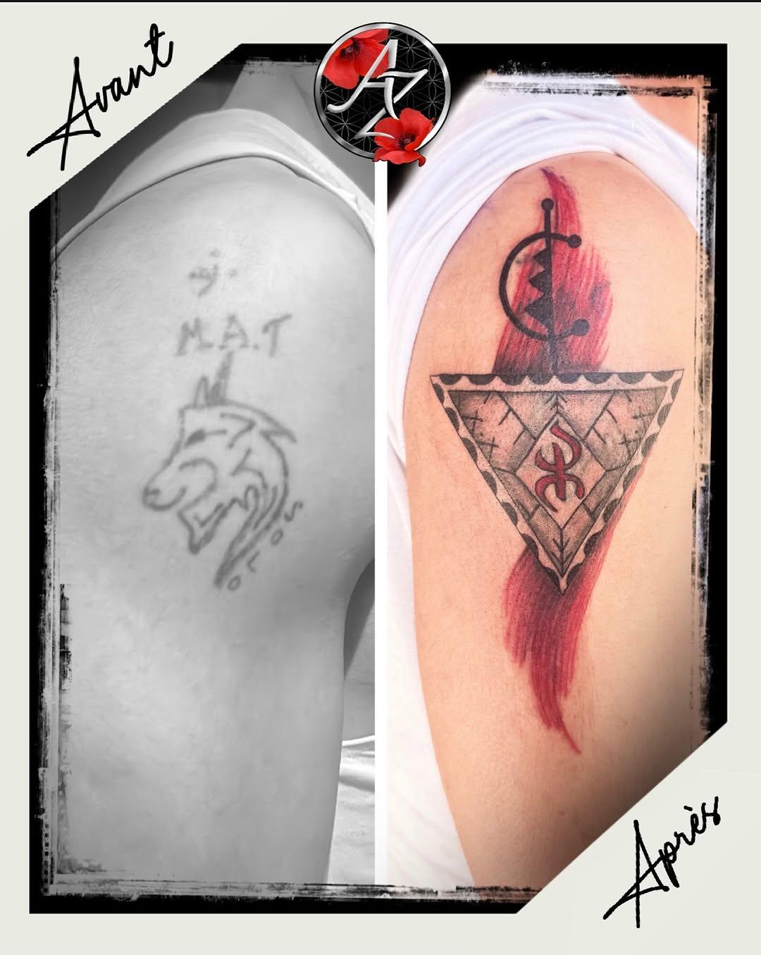 Tatouage lune et symboles magiques — azraelle76