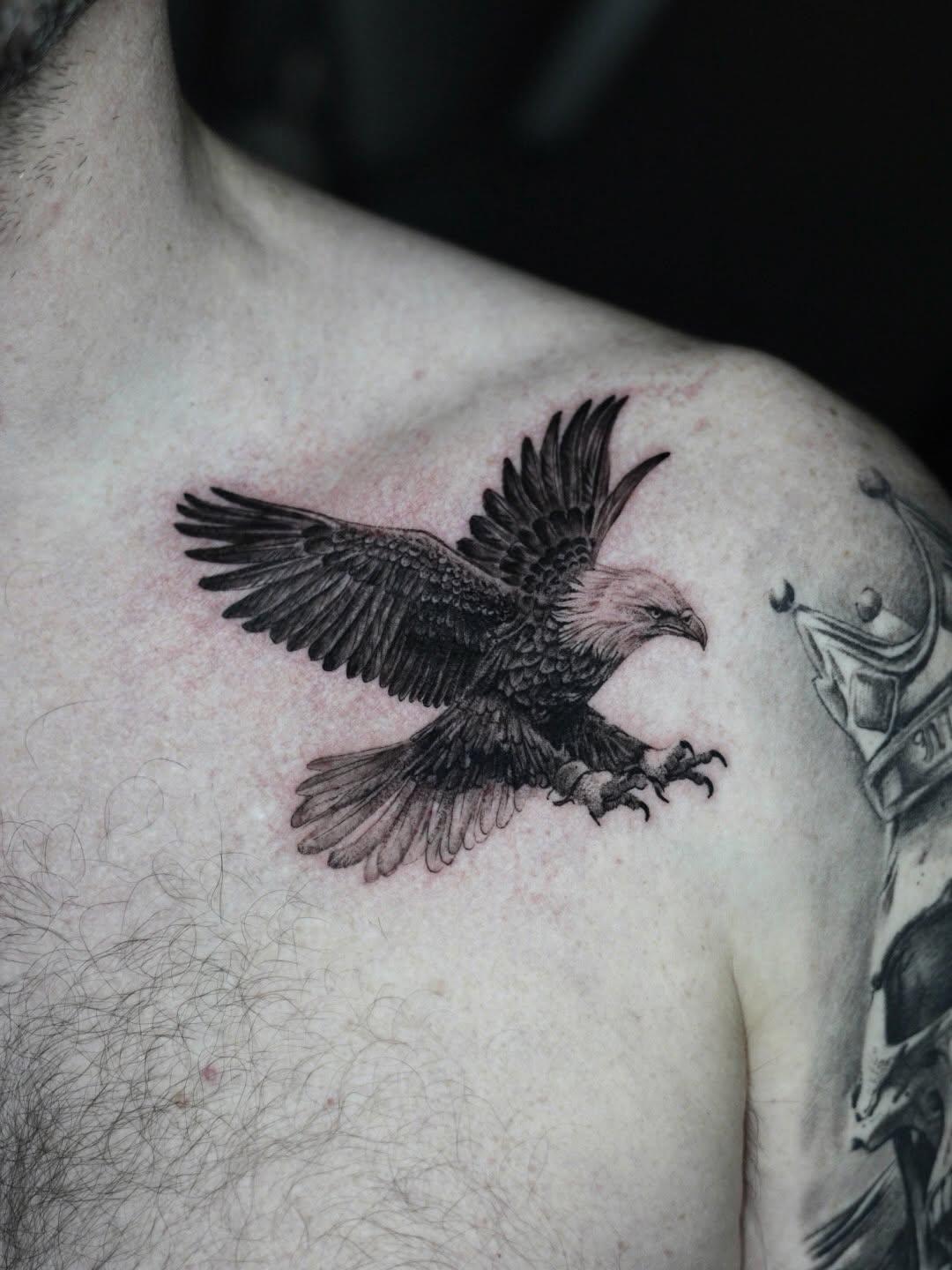 Tatouage Aigle micro-réalisme — mederinktattoo_