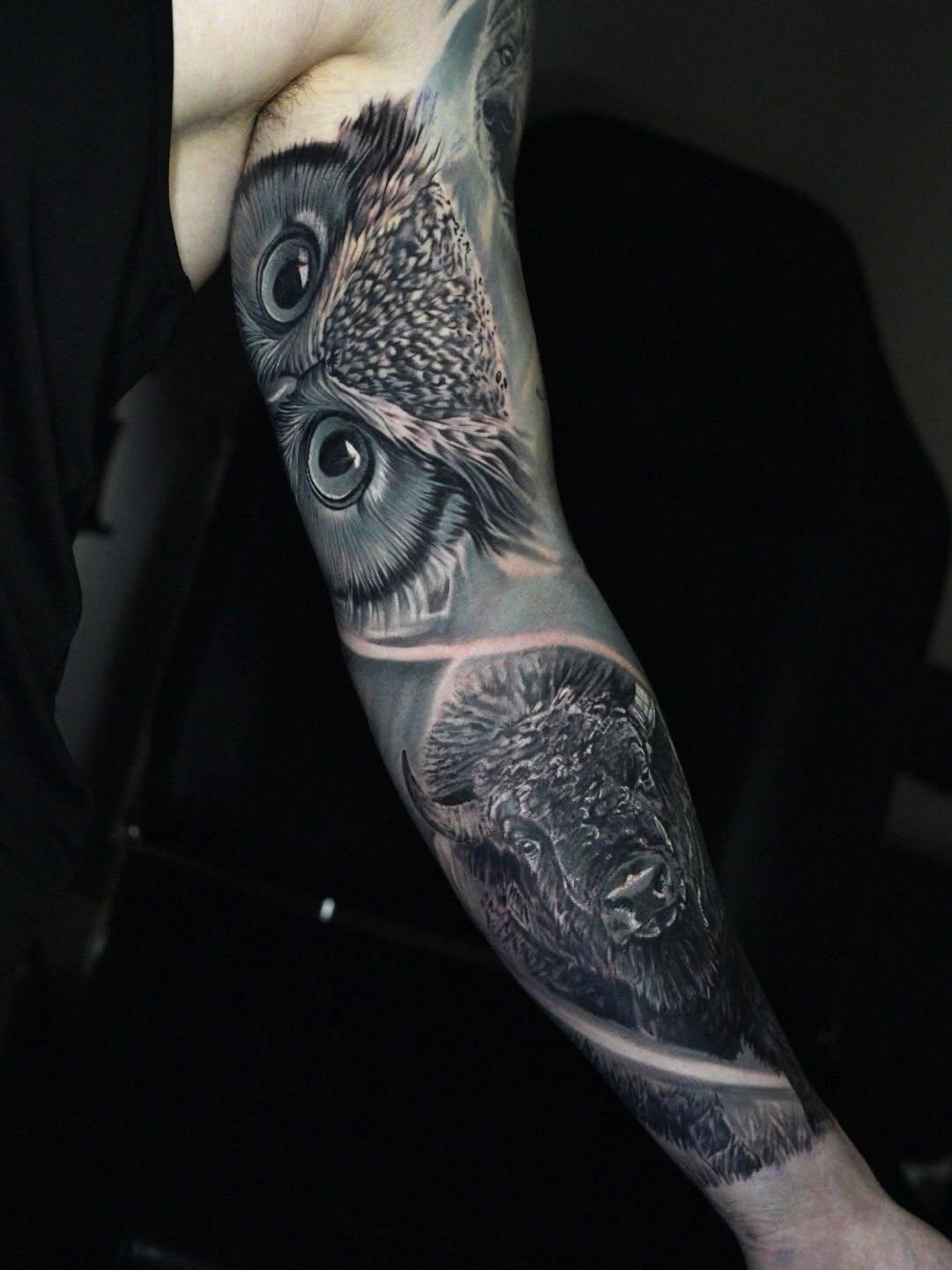 Tatouage Chouette animal — mederinktattoo_