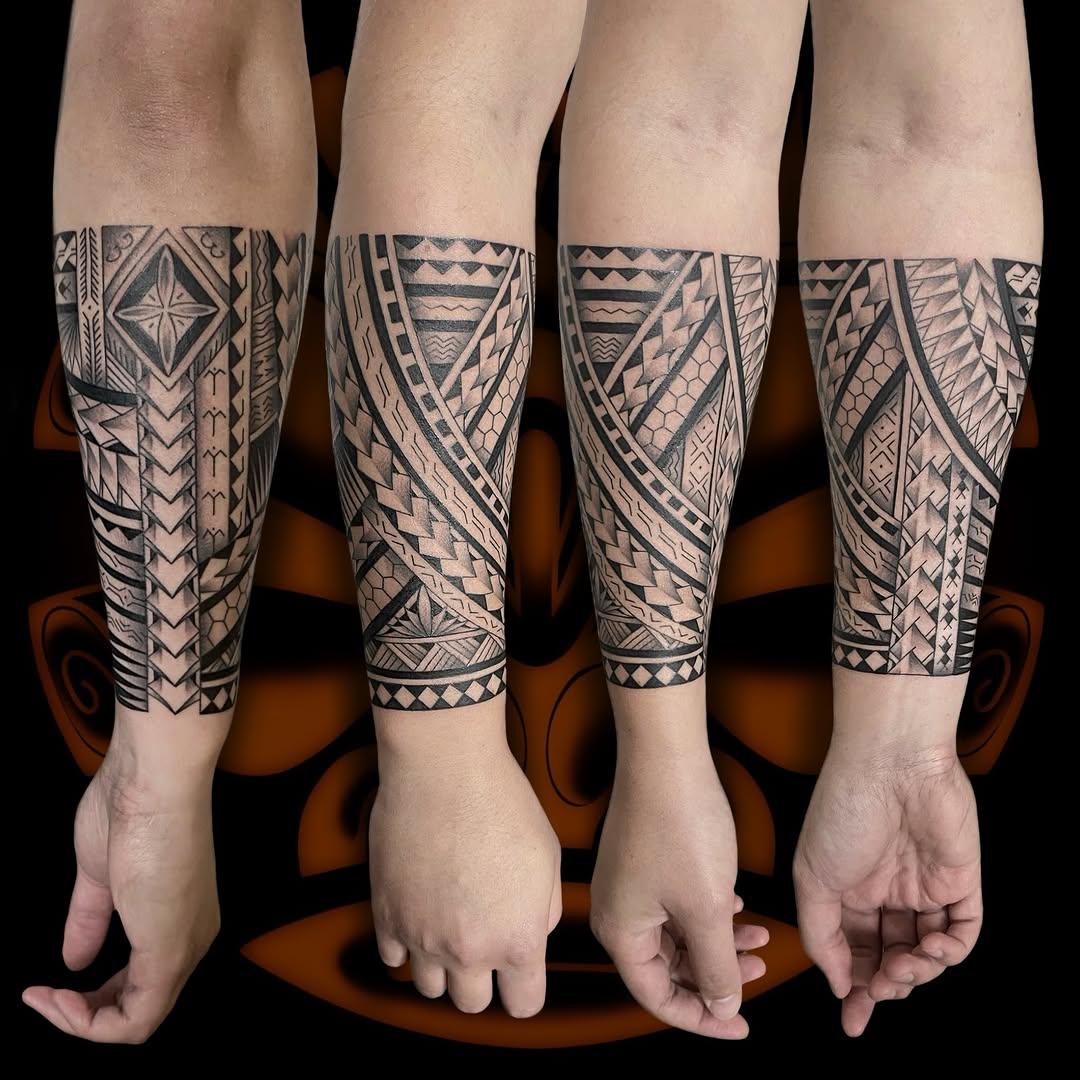 Manchette polynésienne samoane freehand — nikutatau