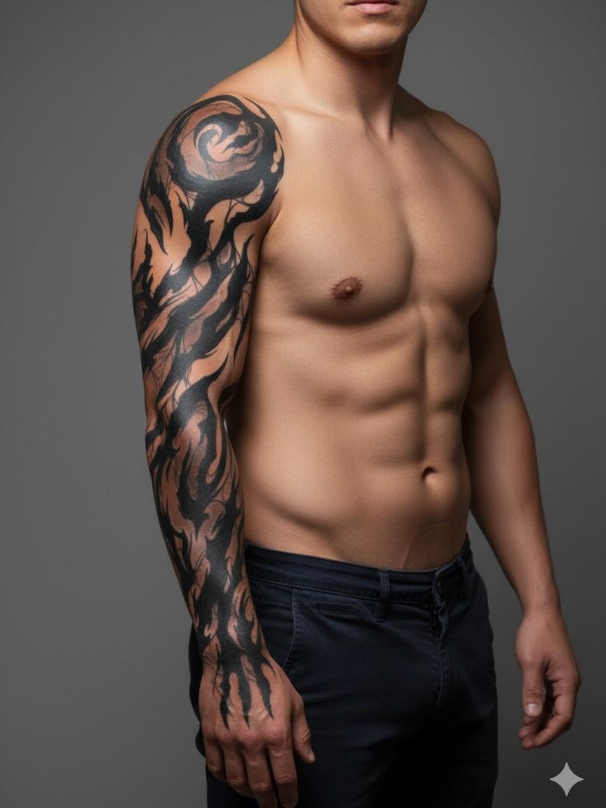 Tatouage tribal sleeve complet — seb22.ttt