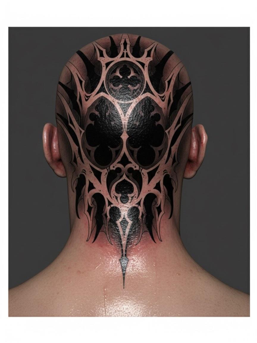 Tatouage tribal ornemental tête — seb22.ttt