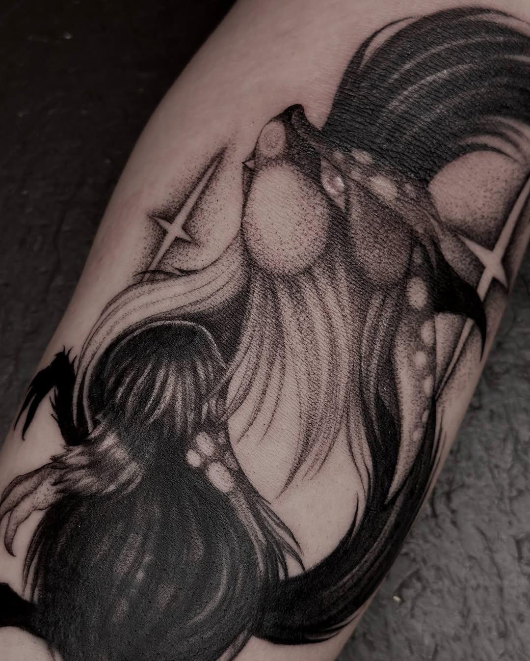 Tatouage créature chat daim renard dark cover — octoccult