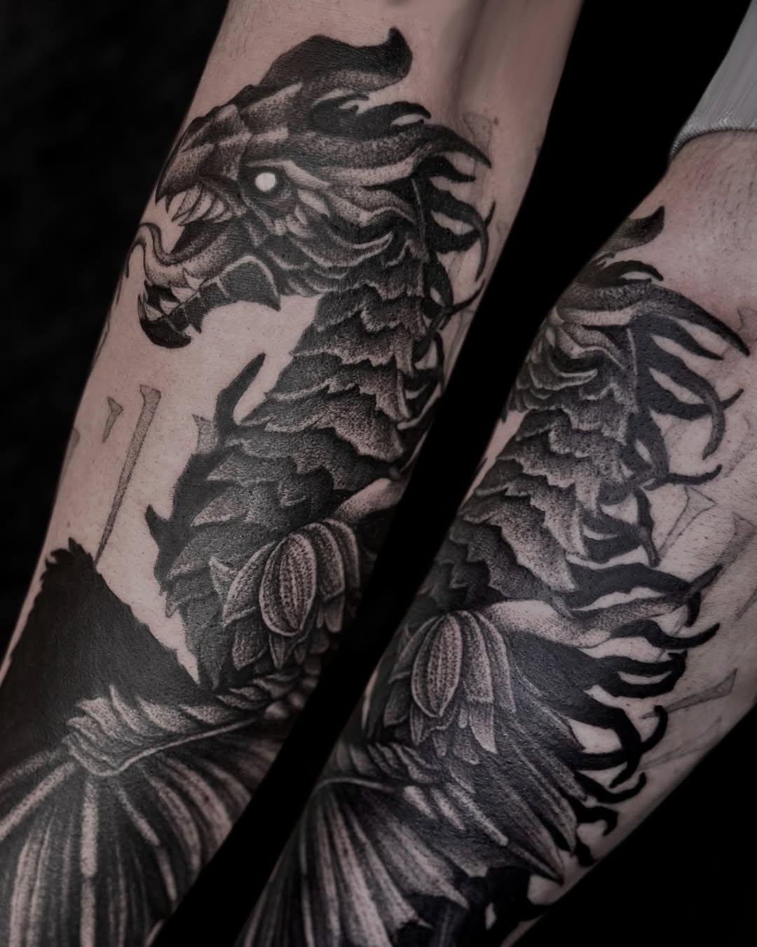 Tatouage Alduin Skyrim dark — octoccult