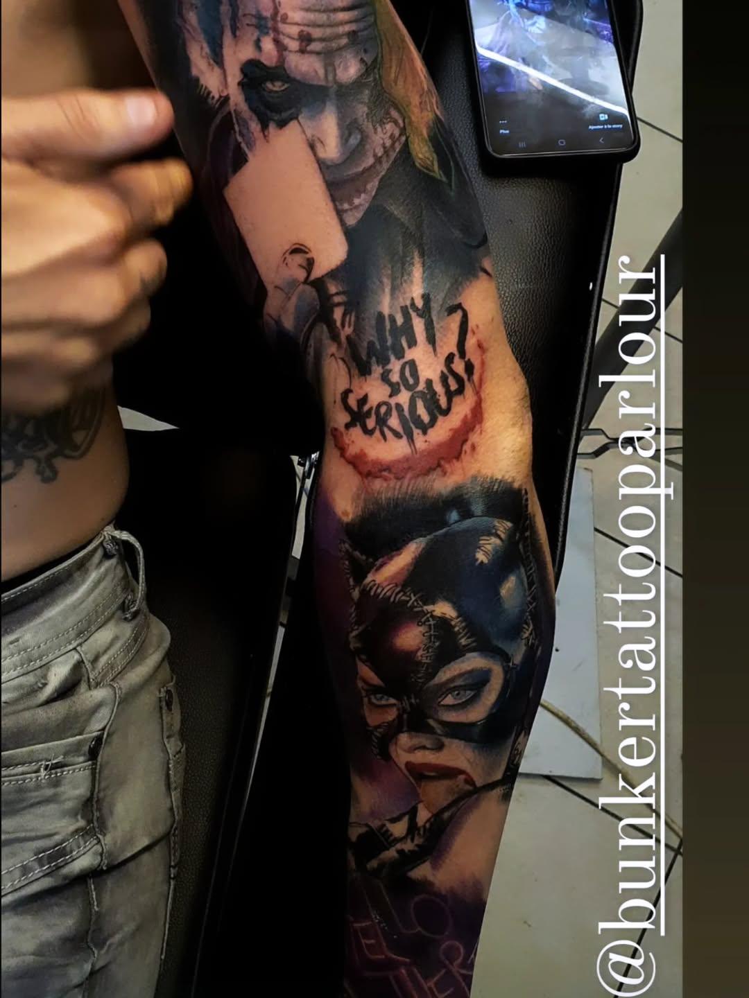 Tatouage composition portraits et texte — bunkertattooparlour