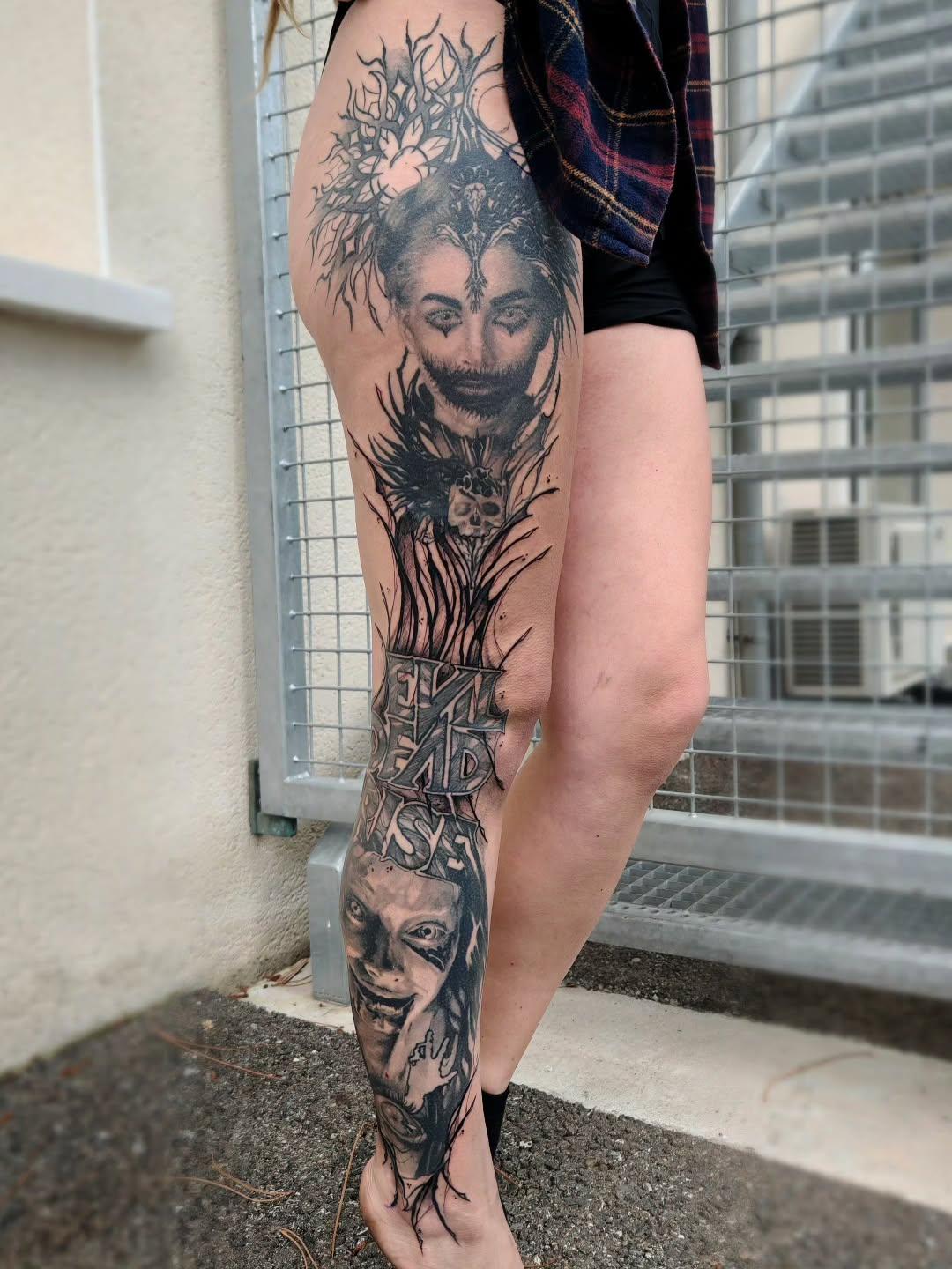 Raccord graphique genou pied dark — fuuu_tatt_skin