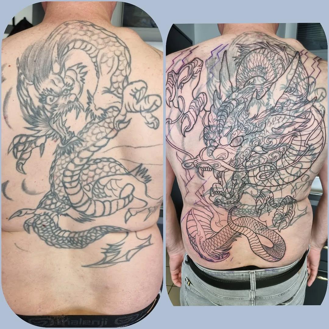 Cover japonais dragon première séance — tattoo.spitfire.ink