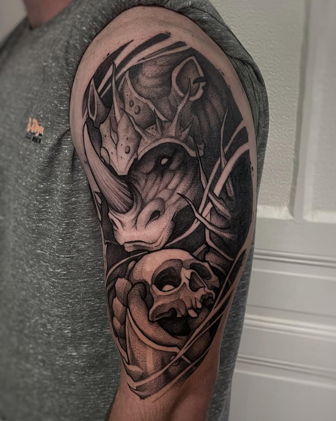 Rhino armure flash blackwork — max.kozaak